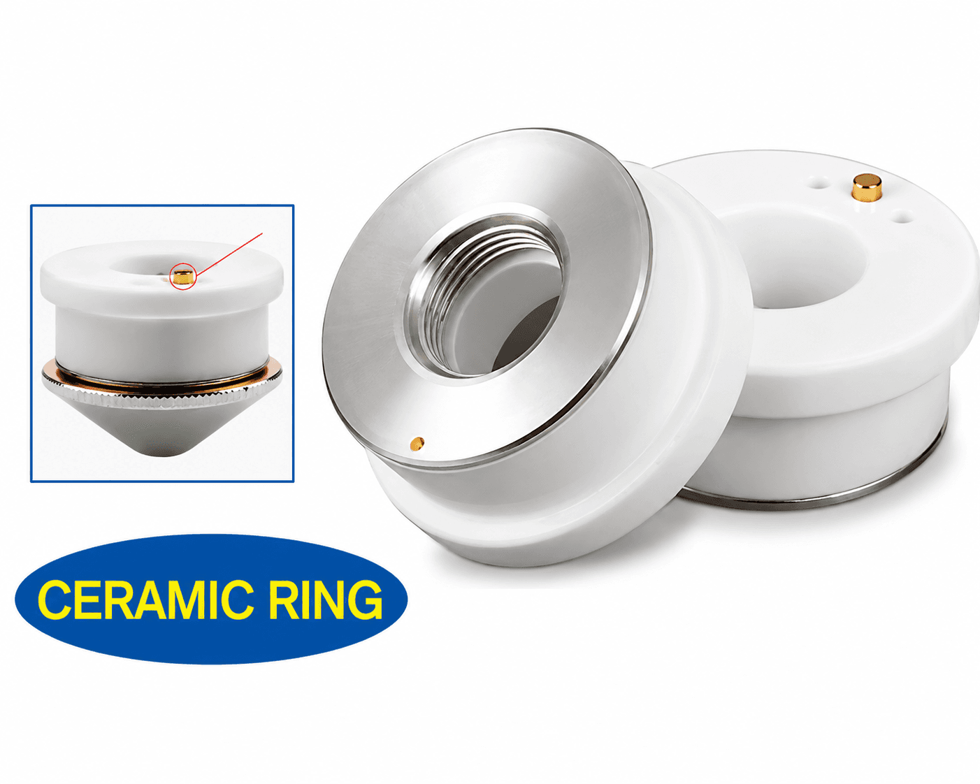 D32 Ceramic Ring Laser Cutting Head Ceramic Body M11 Nozzle Holder M14 Insulation Ring for Raytools Laser Machine
