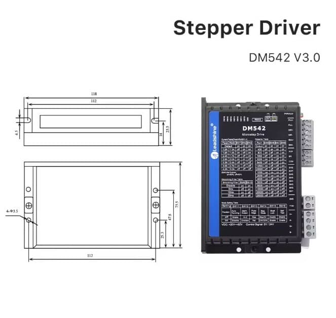 DM542 V3.0 Digital Stepper Motor Driver for CNC Router, Laser & Automation Systems