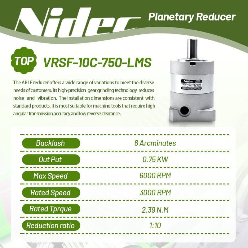 Nidec Shimpo VRSF-10C-750-LMS Planetary Gearbox – 10:1 Precision Servo Reducer