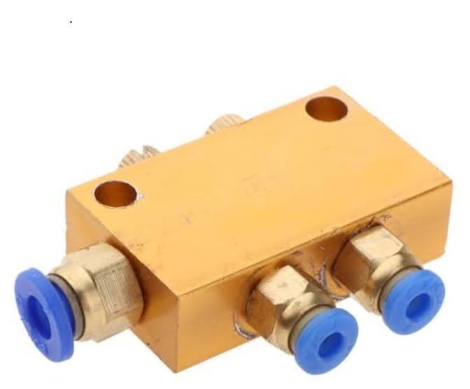 CNC Centralized Lubrication Distributor Block – 2 to 10 Way Oil Manifold with Flow Control Valves (4mm Push Fittings)