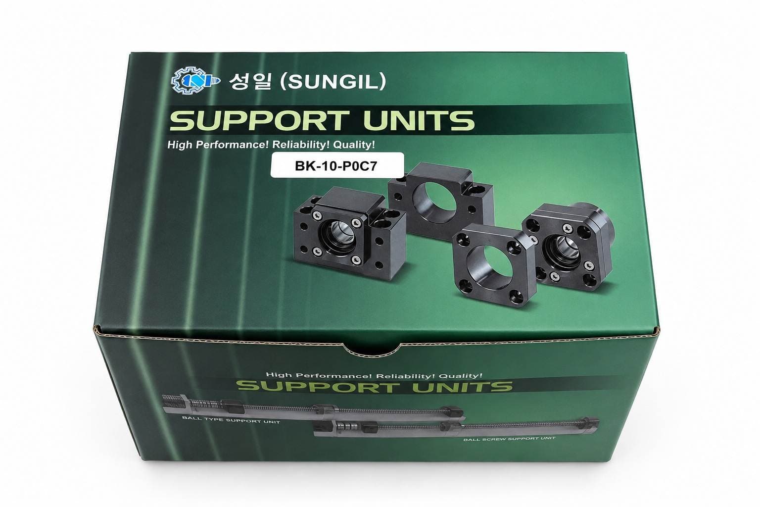 SUNGIL BK10-P0-C7 Ball Screw Support Unit Housing, Fixed Side, Square Type