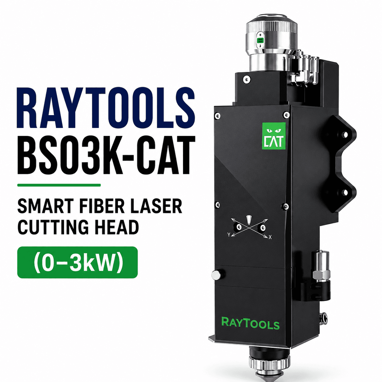 RayTools BS03K-CAT Smart Fiber Laser Cutting Head (0–3kW) for CNC Laser Cutting Machines