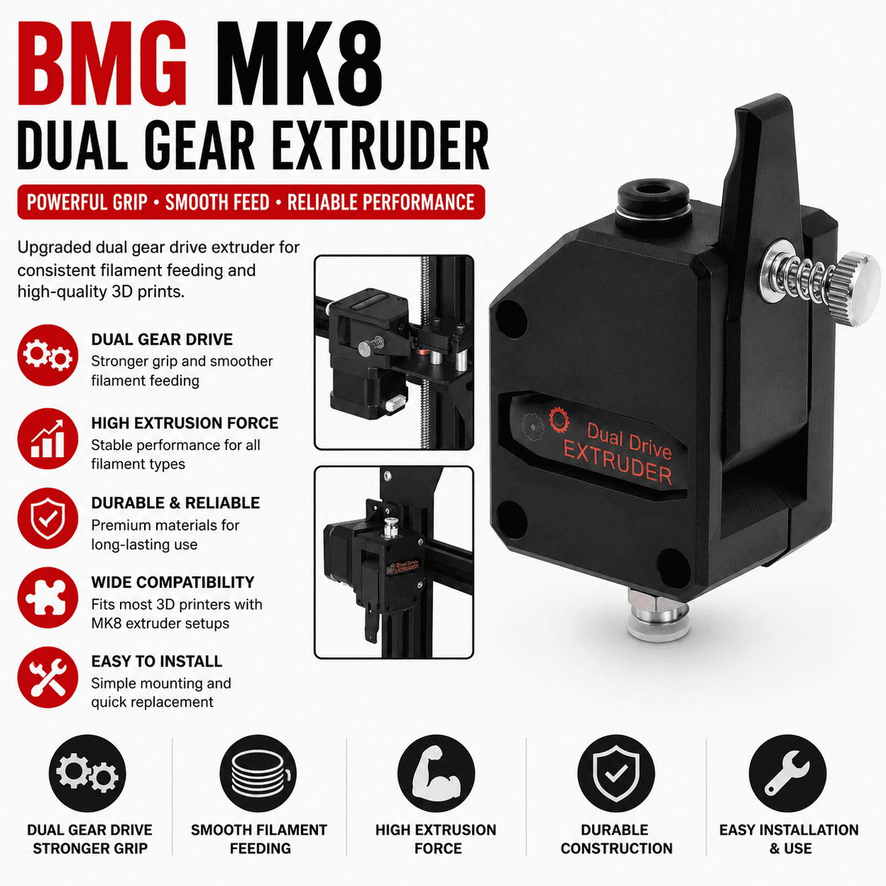 BMG mk8 Dual Gear Extruder