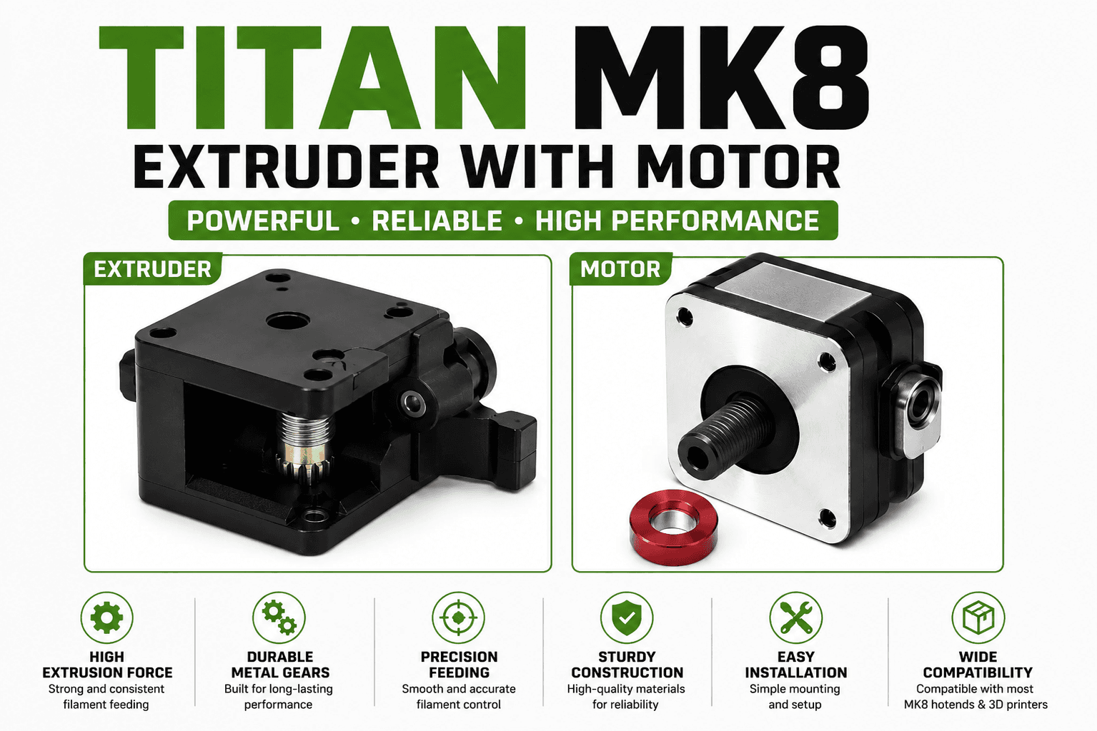 Titan MK8 Extruder with Motor