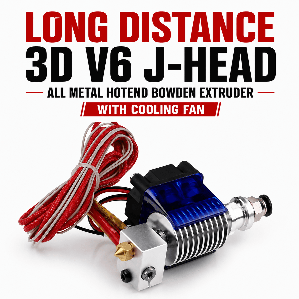 V6 j Head All Metal Hotend Bowden Extruder With Cooling Fan