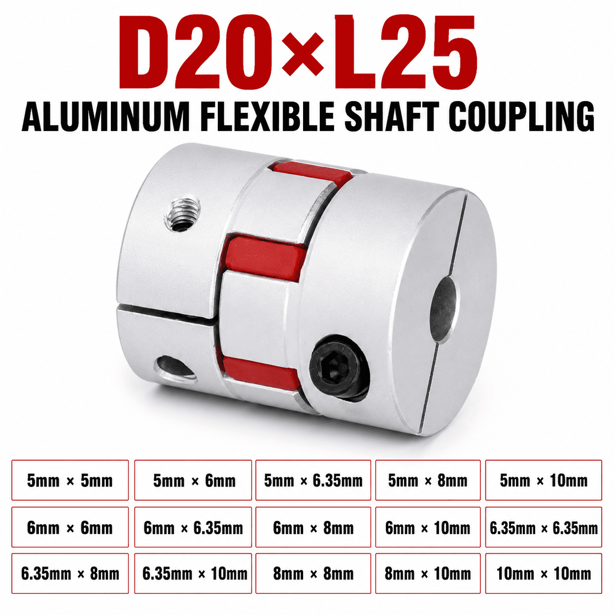 D20×L25 Aluminum Flexible Shaft Coupling
