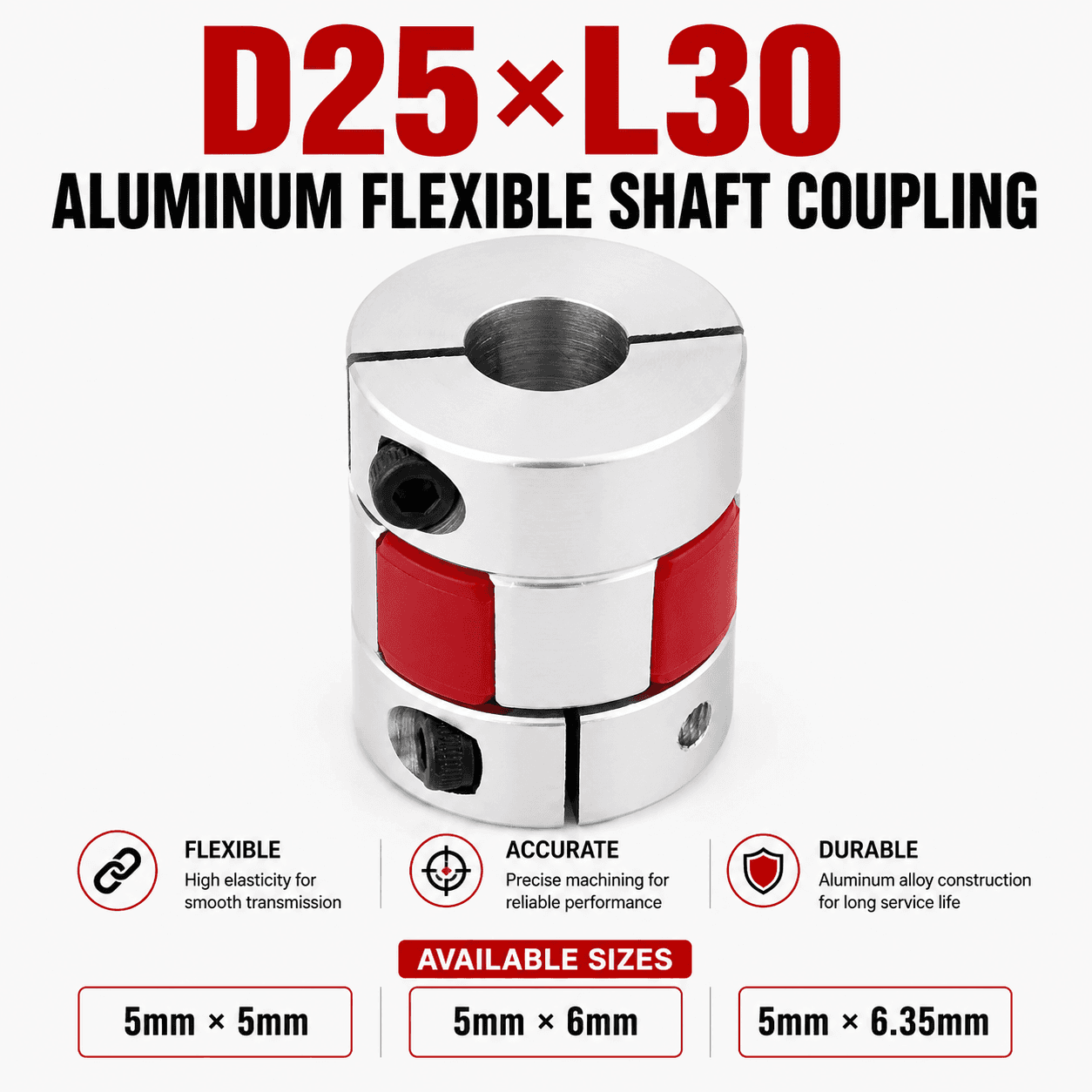 D25×L30 Aluminum Flexible Shaft Coupling