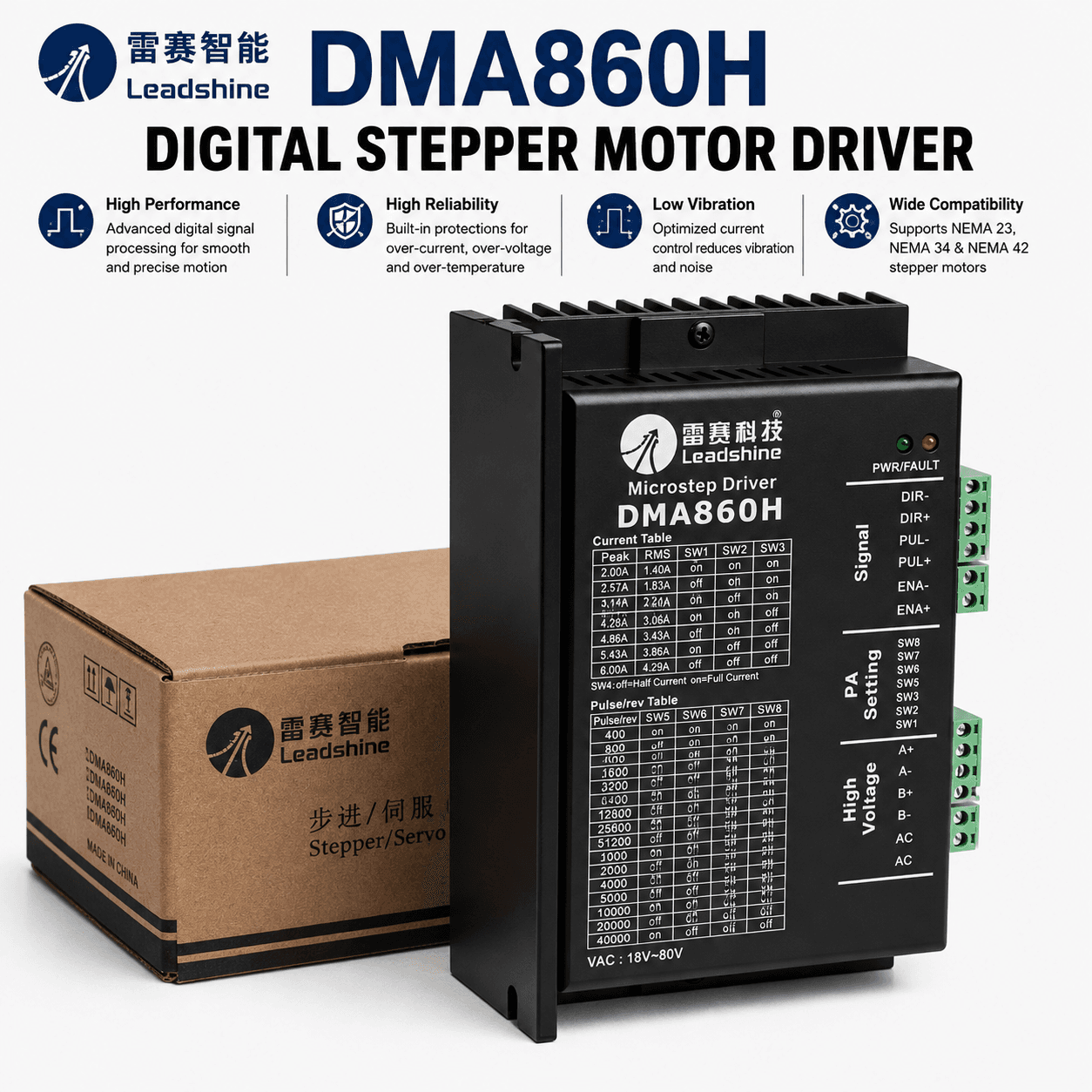 Leadshine DMA860H Digital Stepper Motor Driver