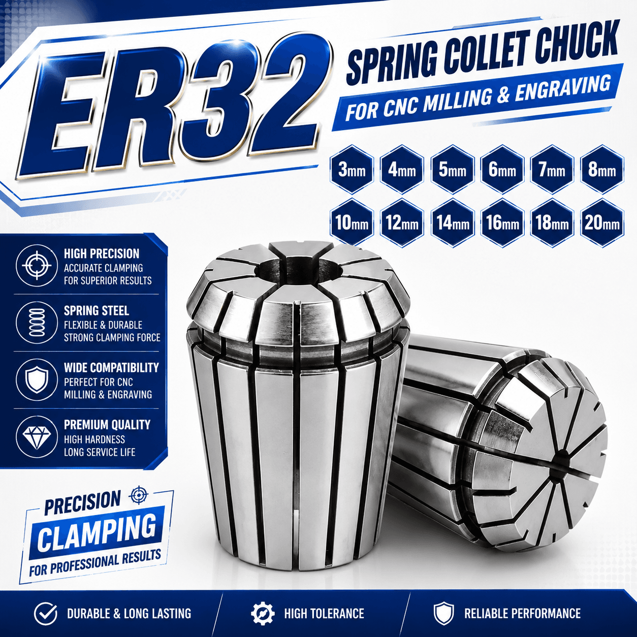 ER32 Spring Collet Chuck for CNC Milling & Engraving