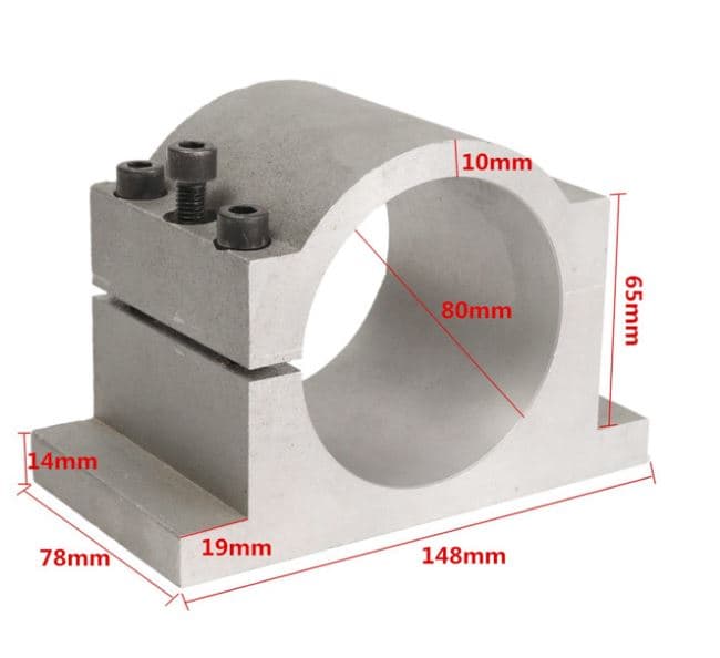 80mm Diameter CNC SpindlE-mount Bracket
