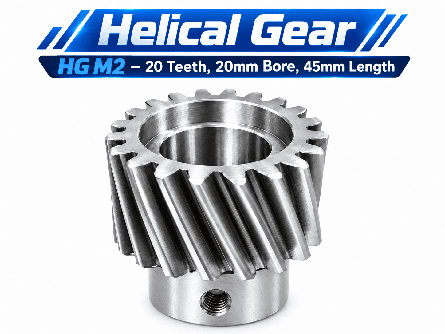 Helical Gear HG-M2 – 20 Teeth, 20mm Bore, 45mm Length