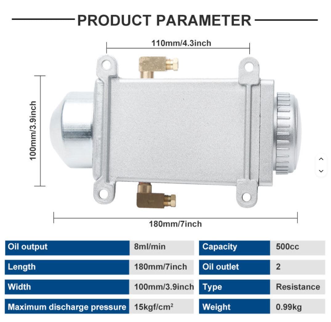 Handheld Lubricator with 6mm & 8mm Outlet Low Pressure Piston Oil Pump for CNC Machines and Engraving Machines