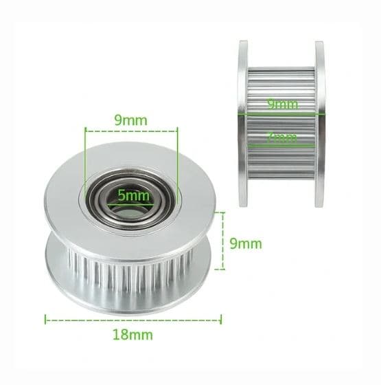 20 Teeth 5mm GT2 Timing Belt Idler Pulley With Bearing For 3D Printer