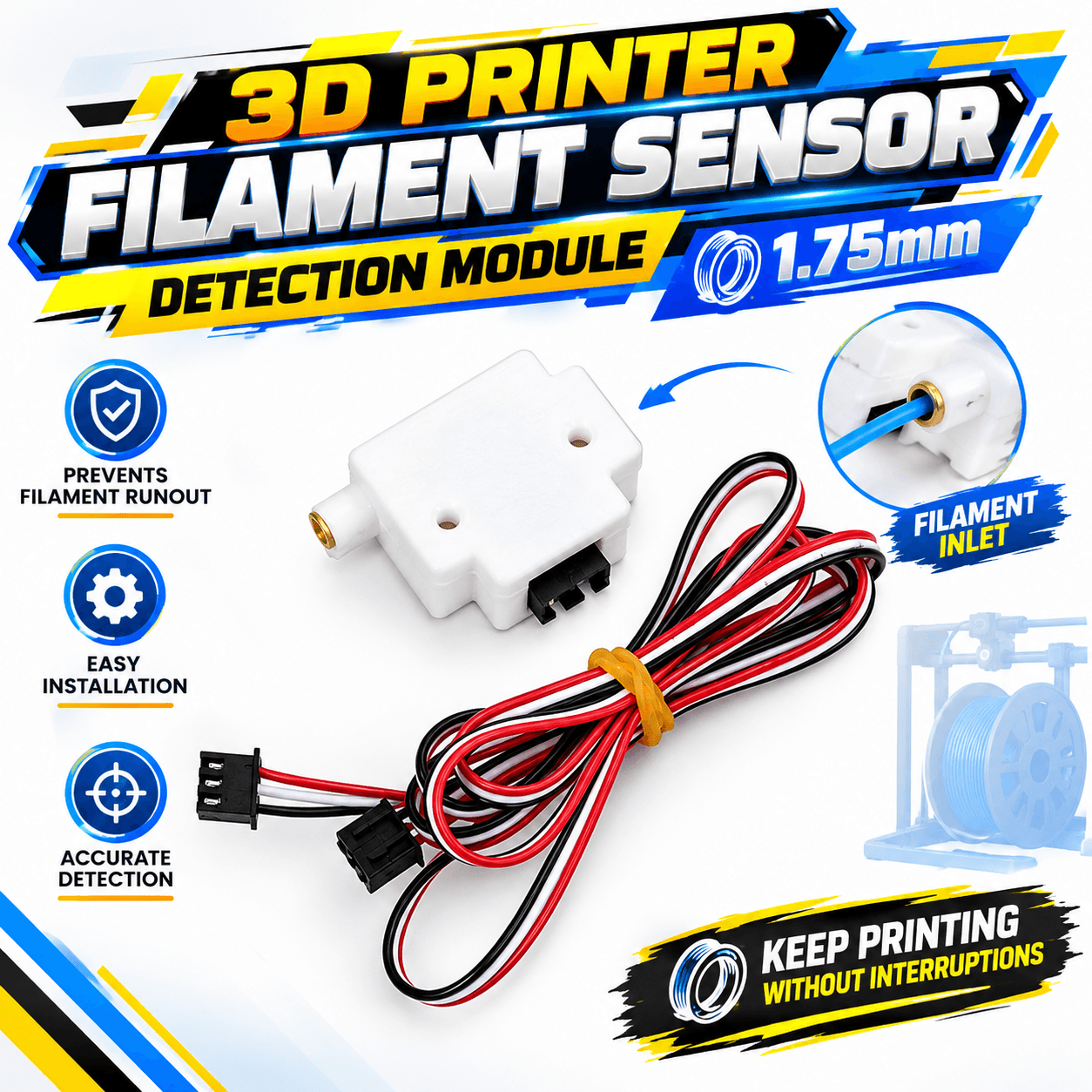 3D Printer filament sensor detection module 1.75mm
